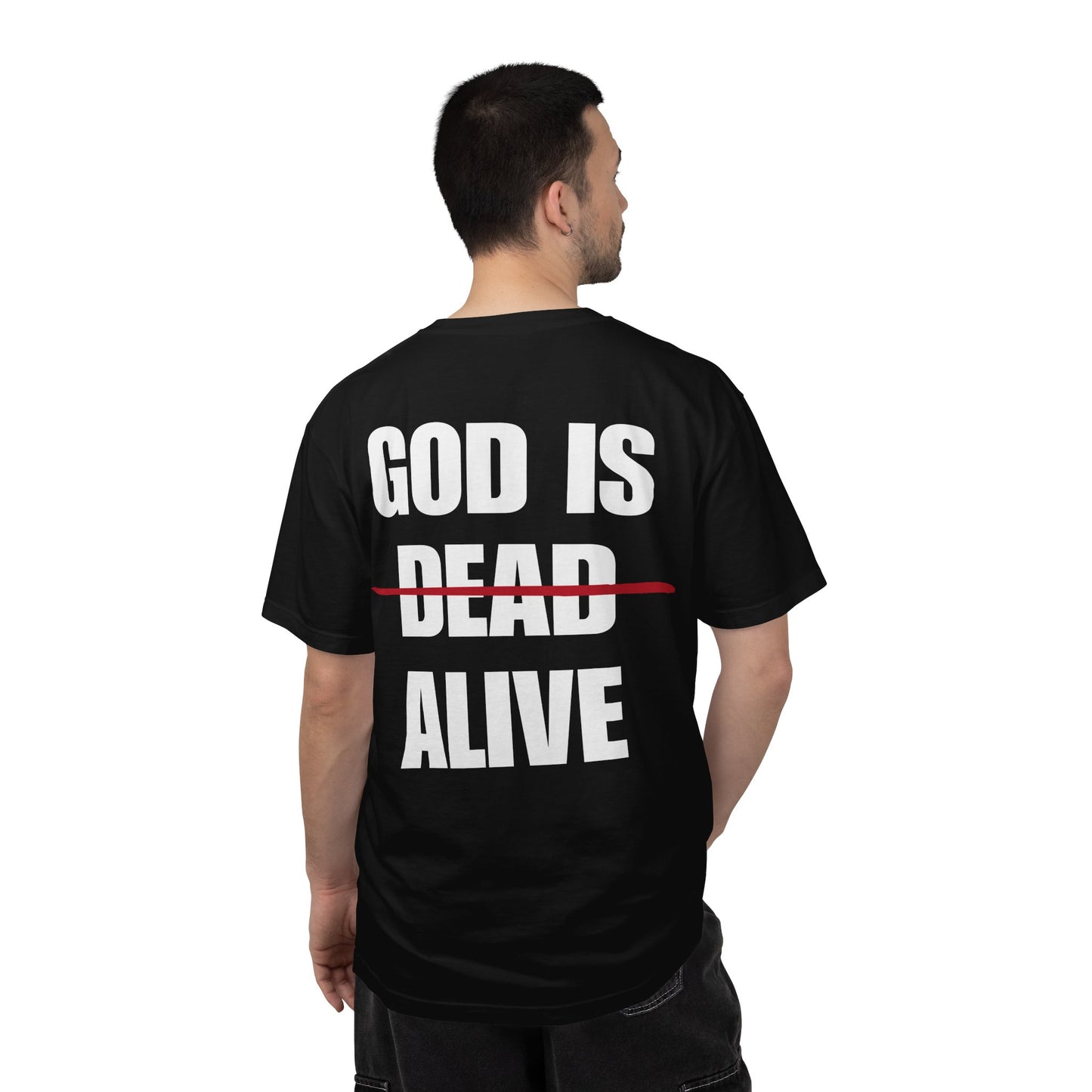 God Is Alive White Logo Back Lived-In T-Shirt (5 Colors)