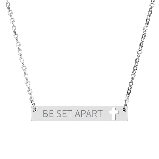 Be Set Apart Engraved Cross Necklace (4 Colors)