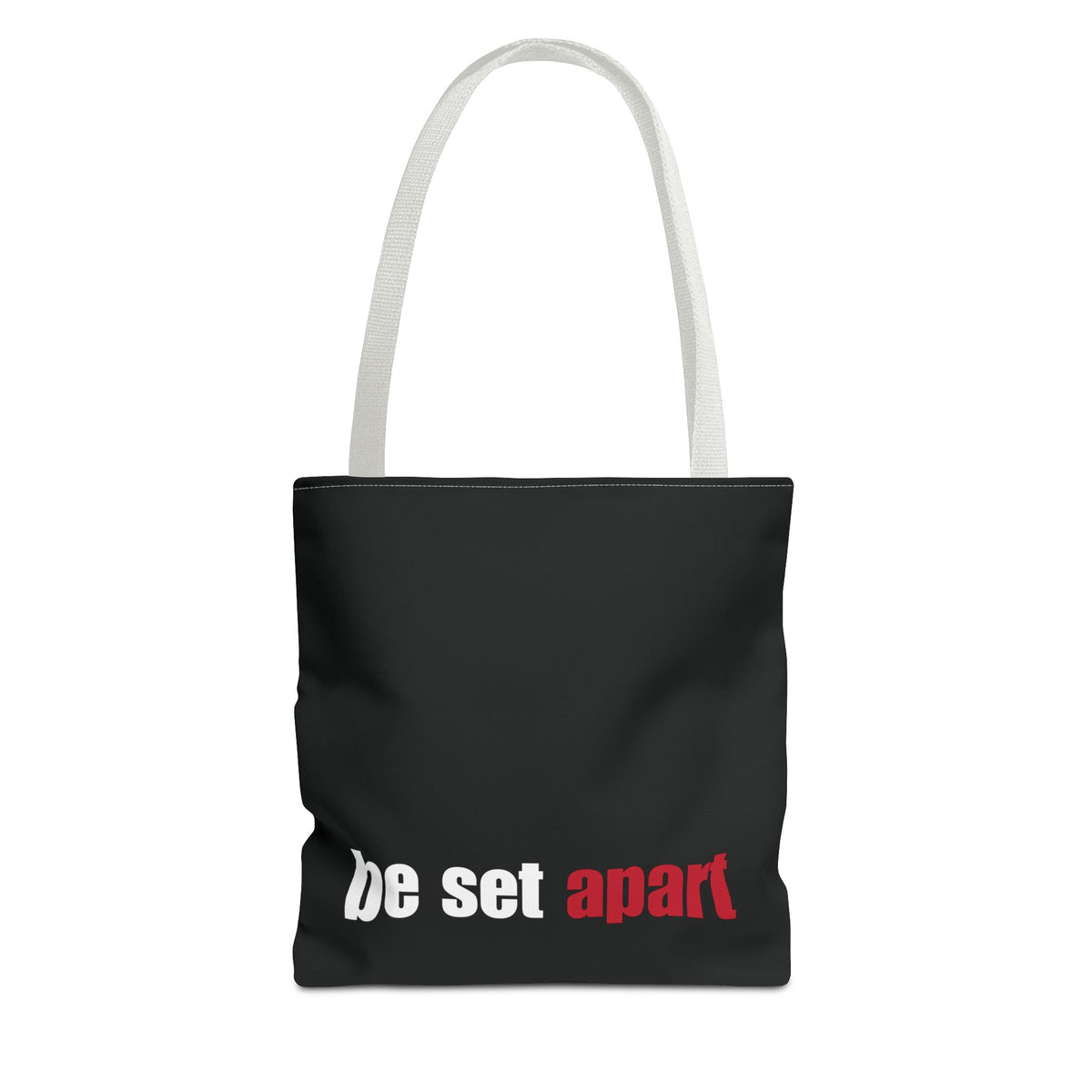 Be Set Apart White Logo Black Tote (3 Sizes)