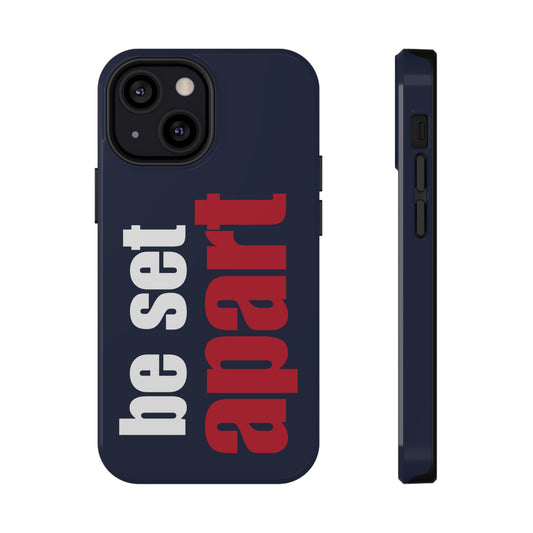 Be Set Apart White Logo Navy Phone Case