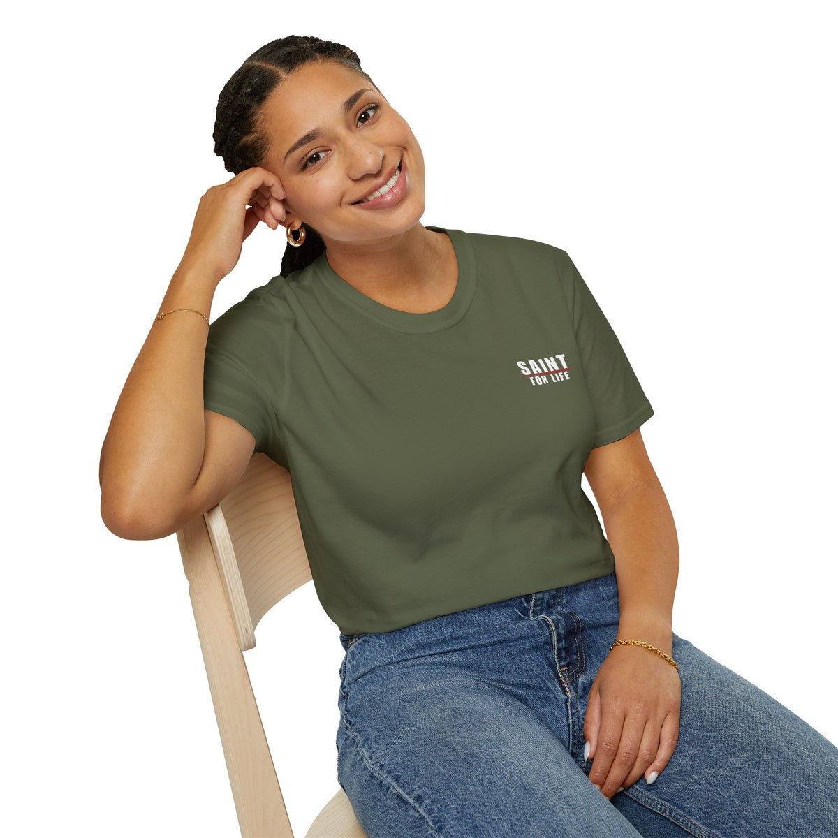 Saint For Life White Logo Back Classic T-Shirt (3 Colors)