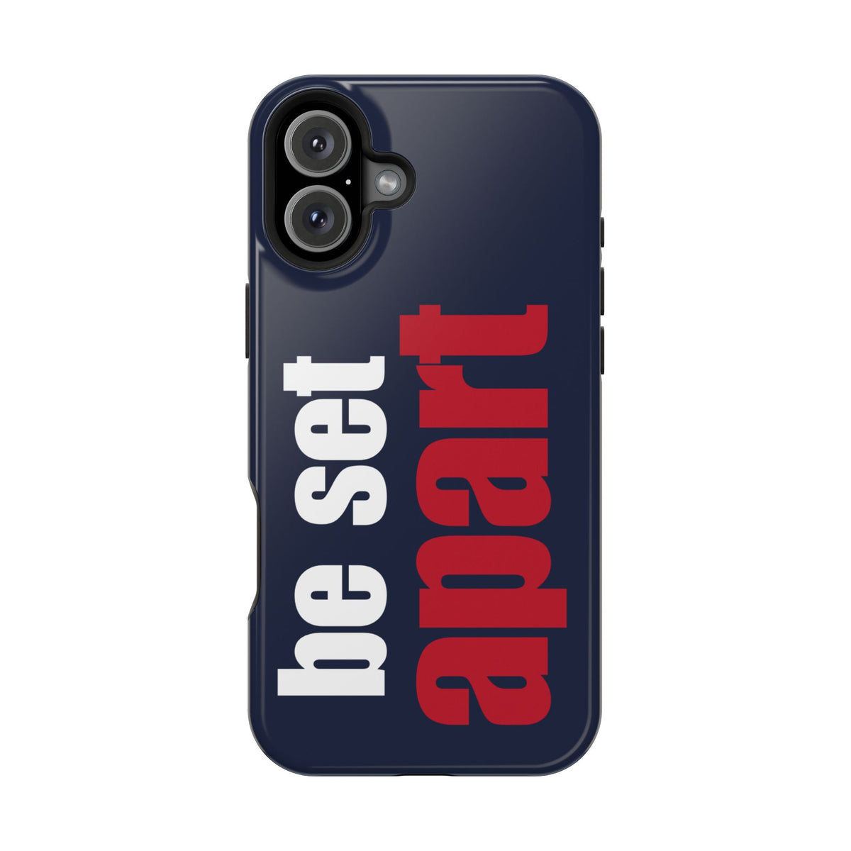 Be Set Apart White Logo Navy Phone Case
