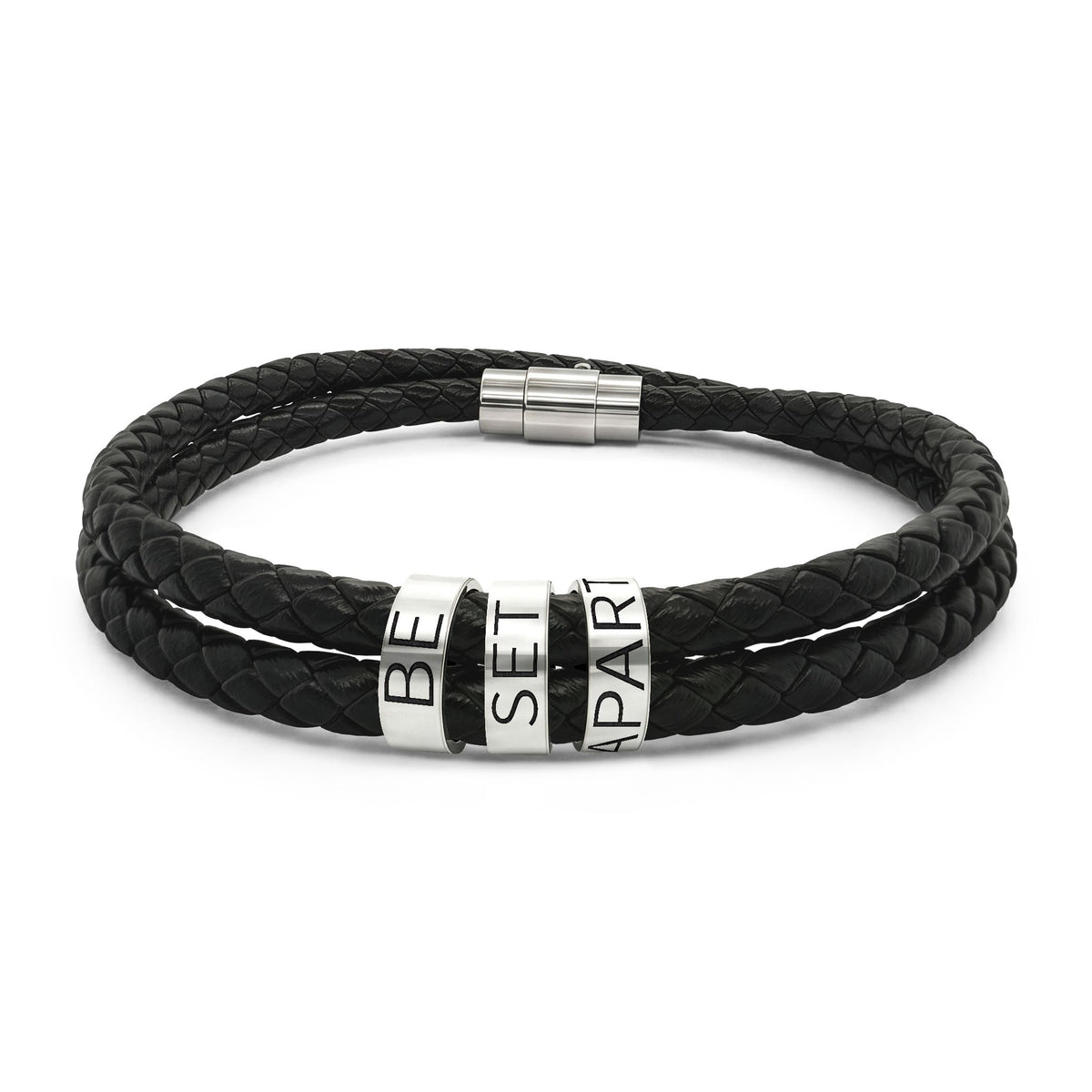Be Set Apart Engraved Leather Bracelet