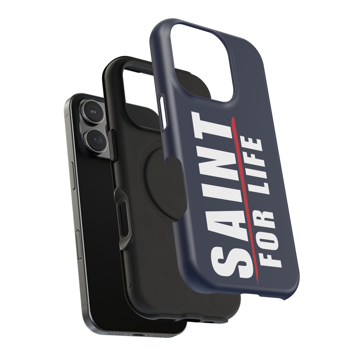 Saint For Life White Logo Navy Phone Case