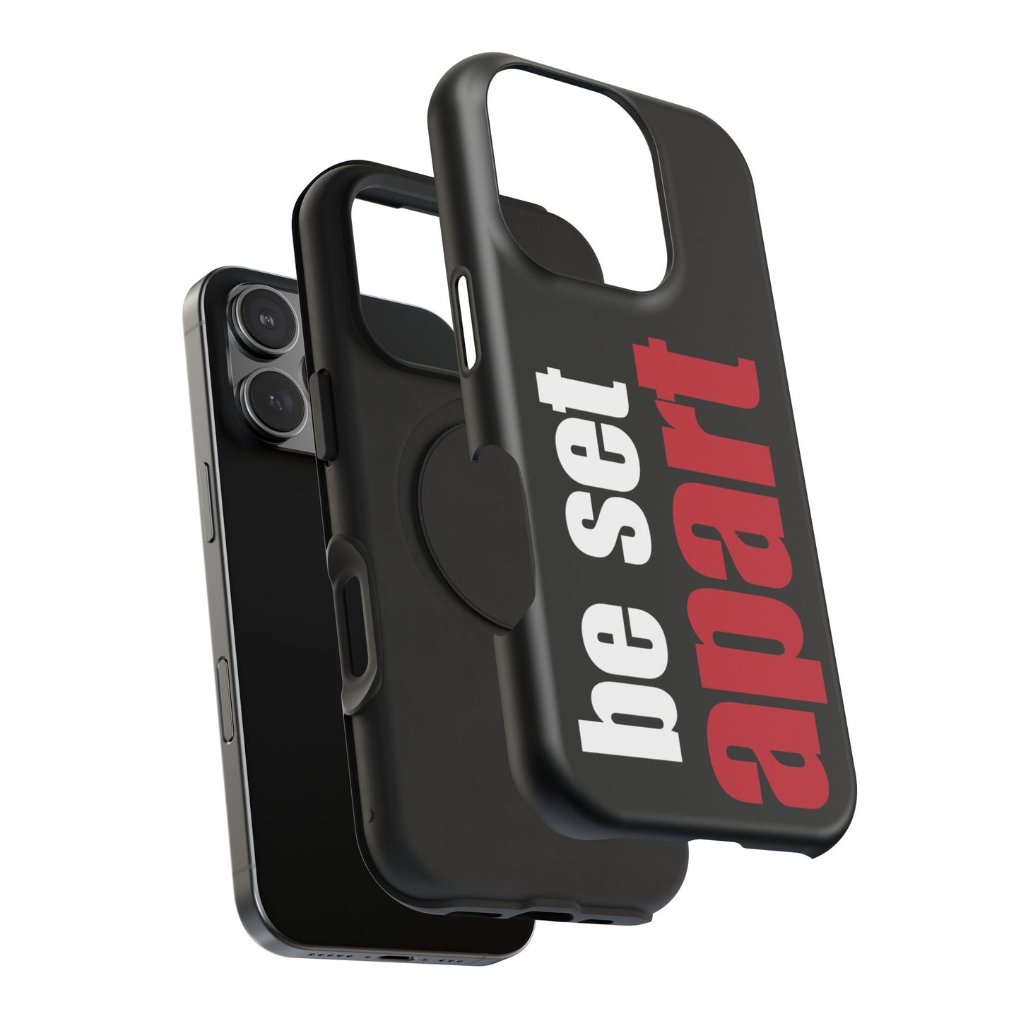 Be Set Apart White Logo Black Phone Case