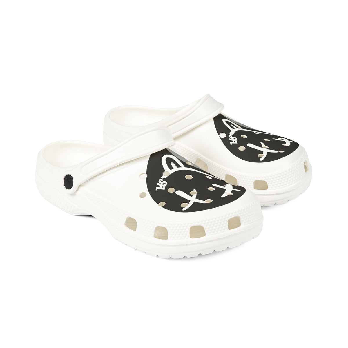 Limited Edition! Smile Black Unisex White Clogs