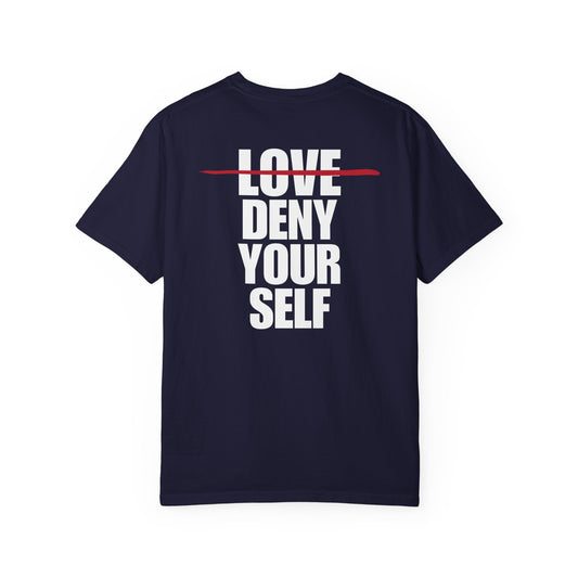 Deny Your Self White Logo Back Lived-In T-Shirt (5 Colors)