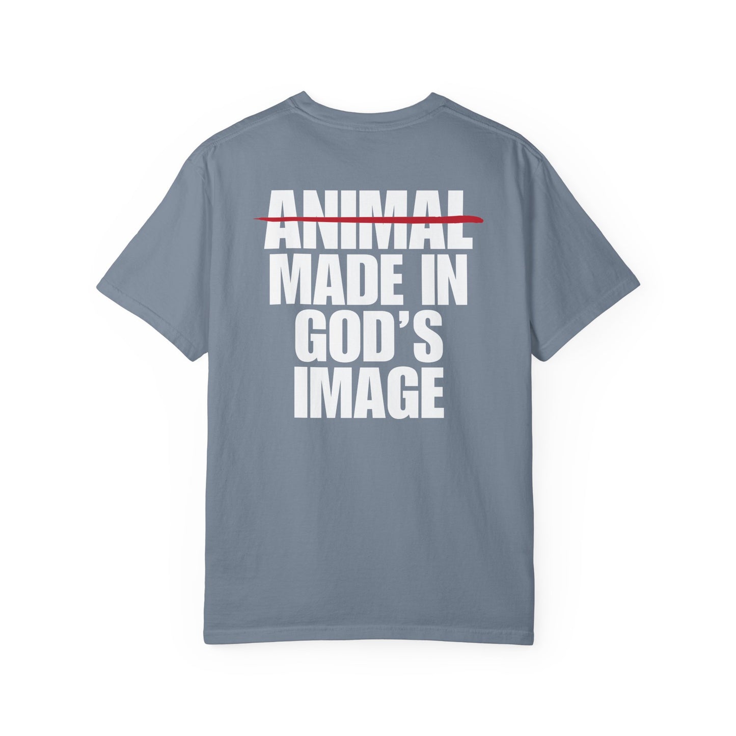Made In God's Image White Logo Back Lived-In T-Shirt (5 Colors)