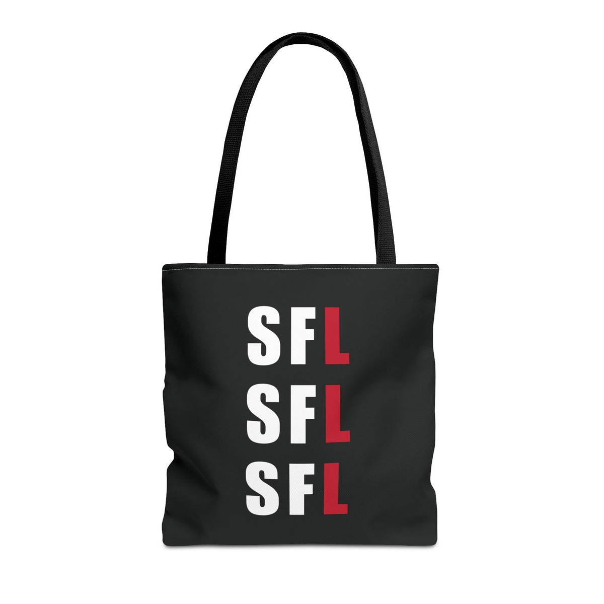 SFL Repeat White Logo Black Tote (3 Sizes)