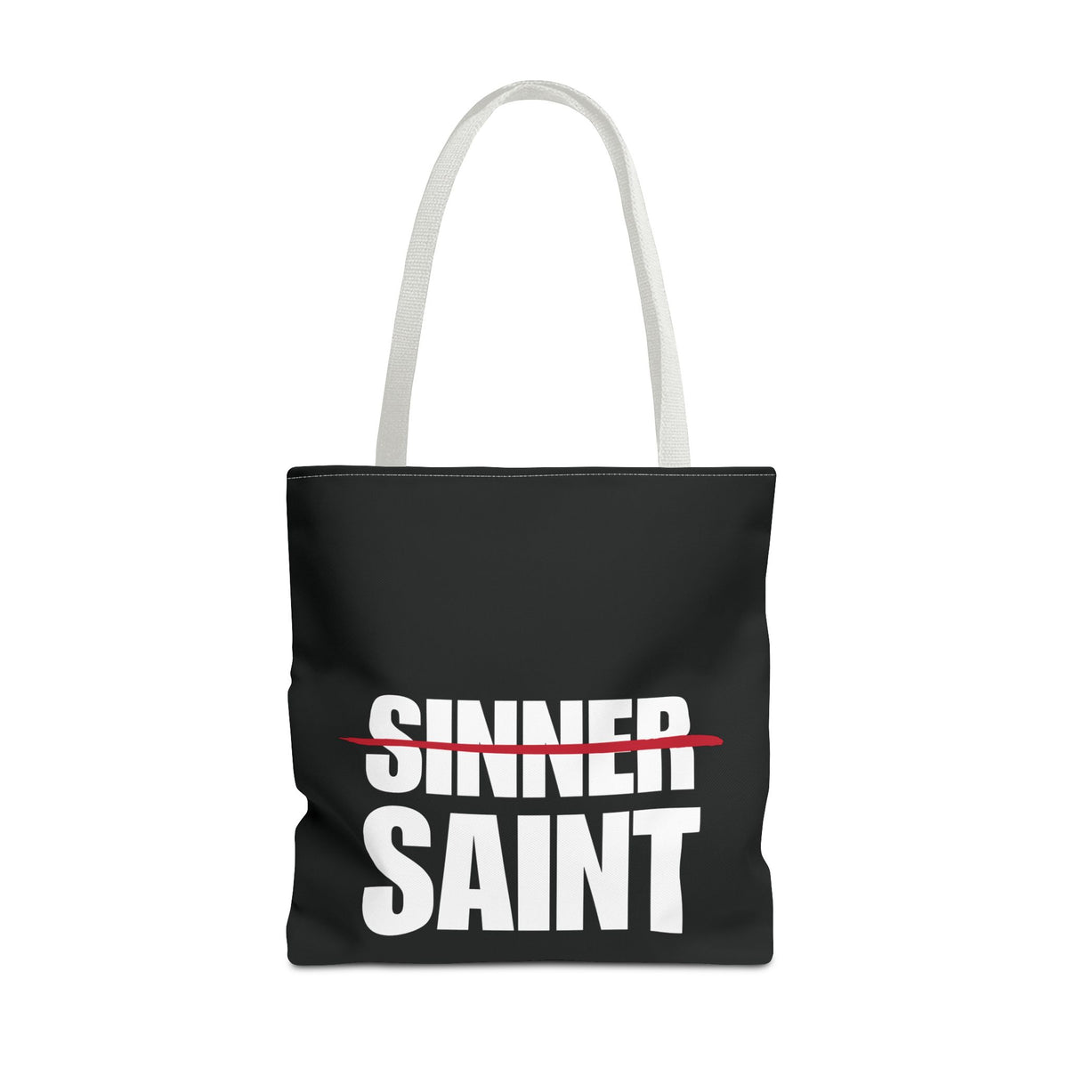 Sinner To Saint White Logo Black Tote (3 Sizes)