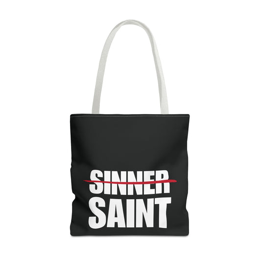 Sinner To Saint White Logo Black Tote (3 Sizes)