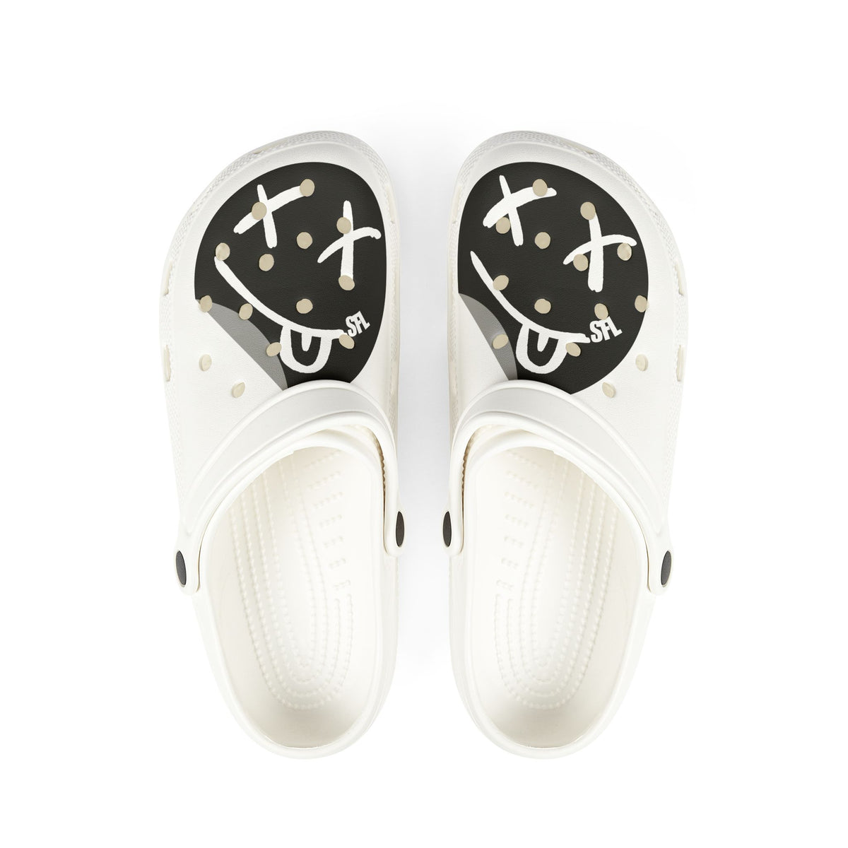 Limited Edition! Smile Black Unisex White Clogs