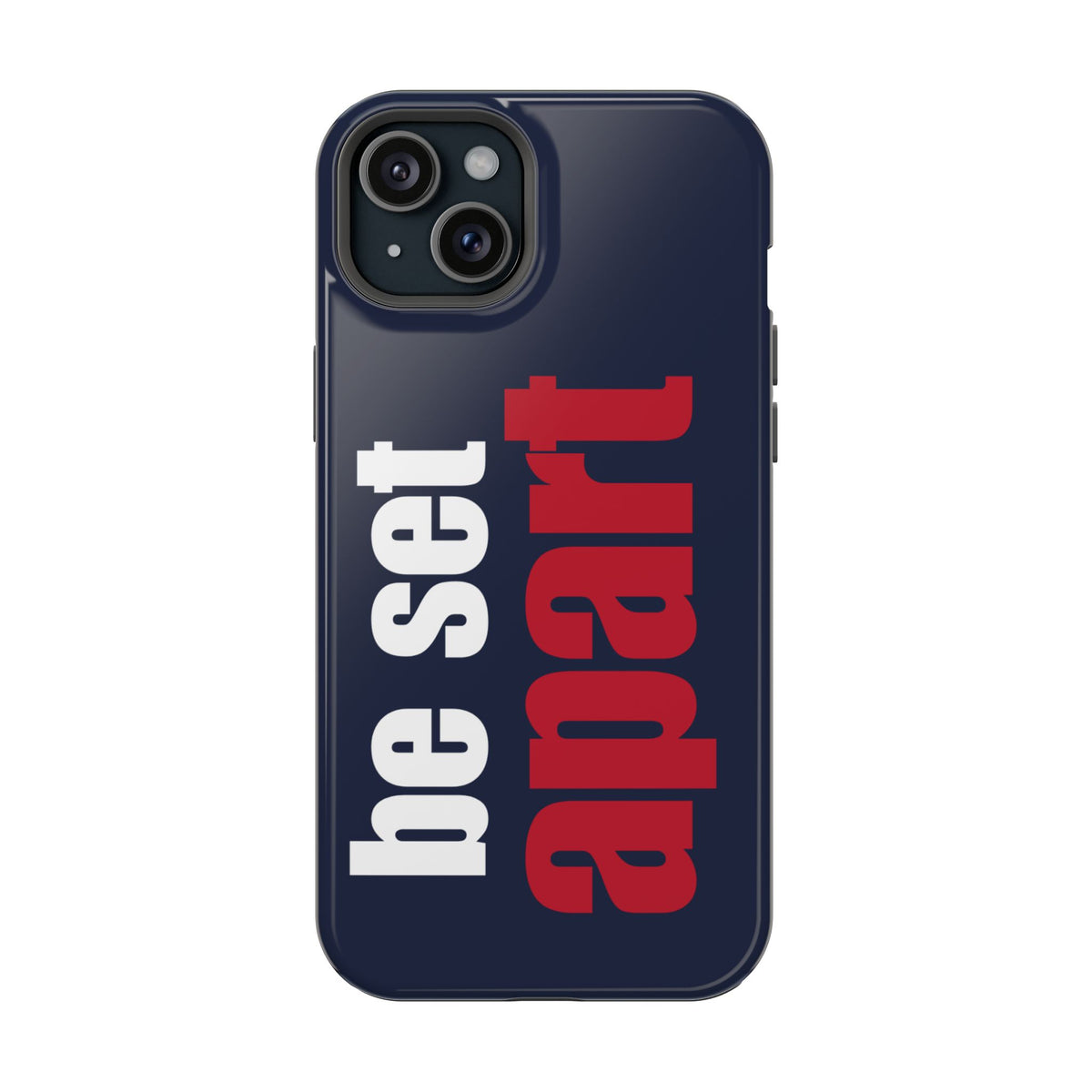 Be Set Apart White Logo Navy Phone Case
