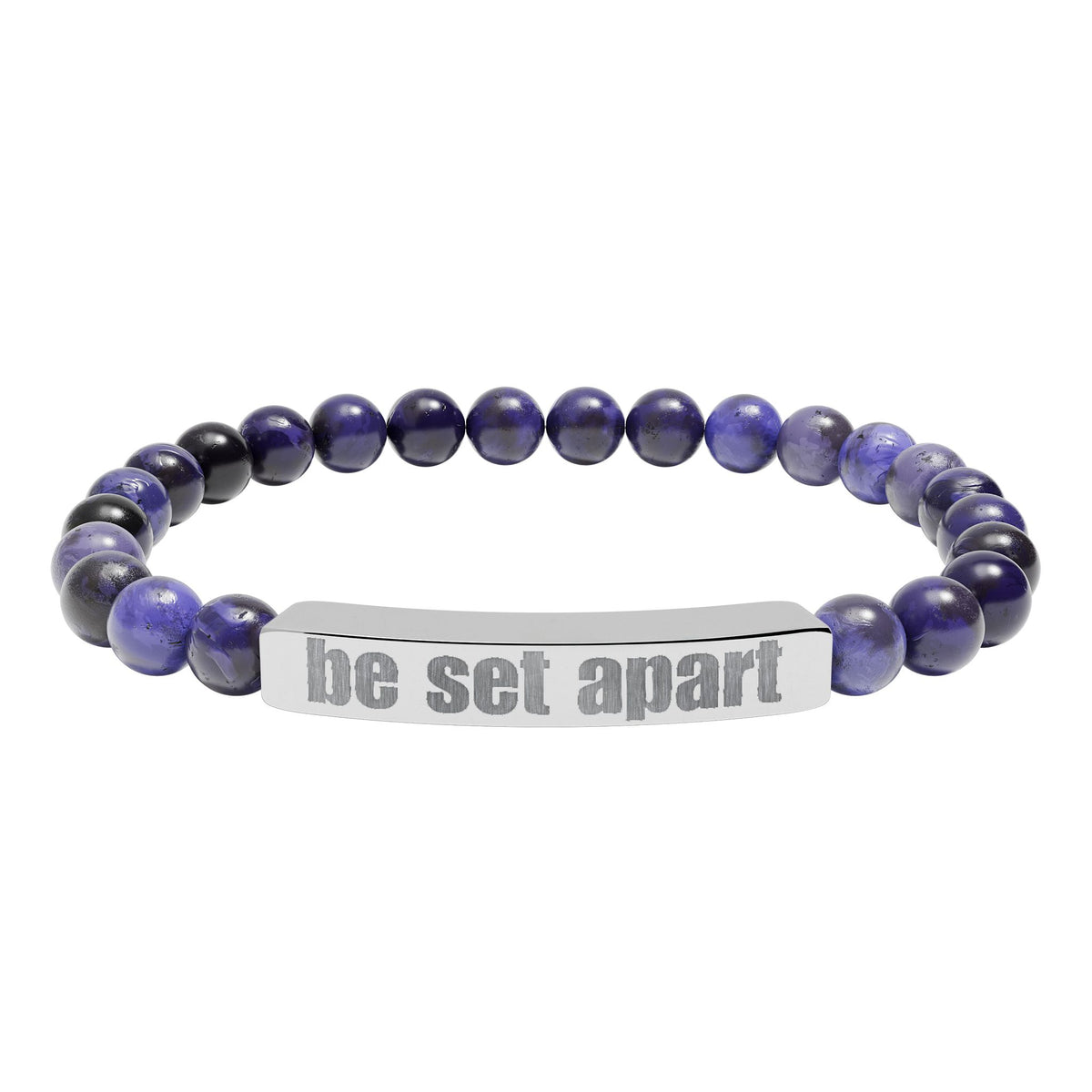Be Set Apart Engraved Stone Bracelet (7 Stone Colors)