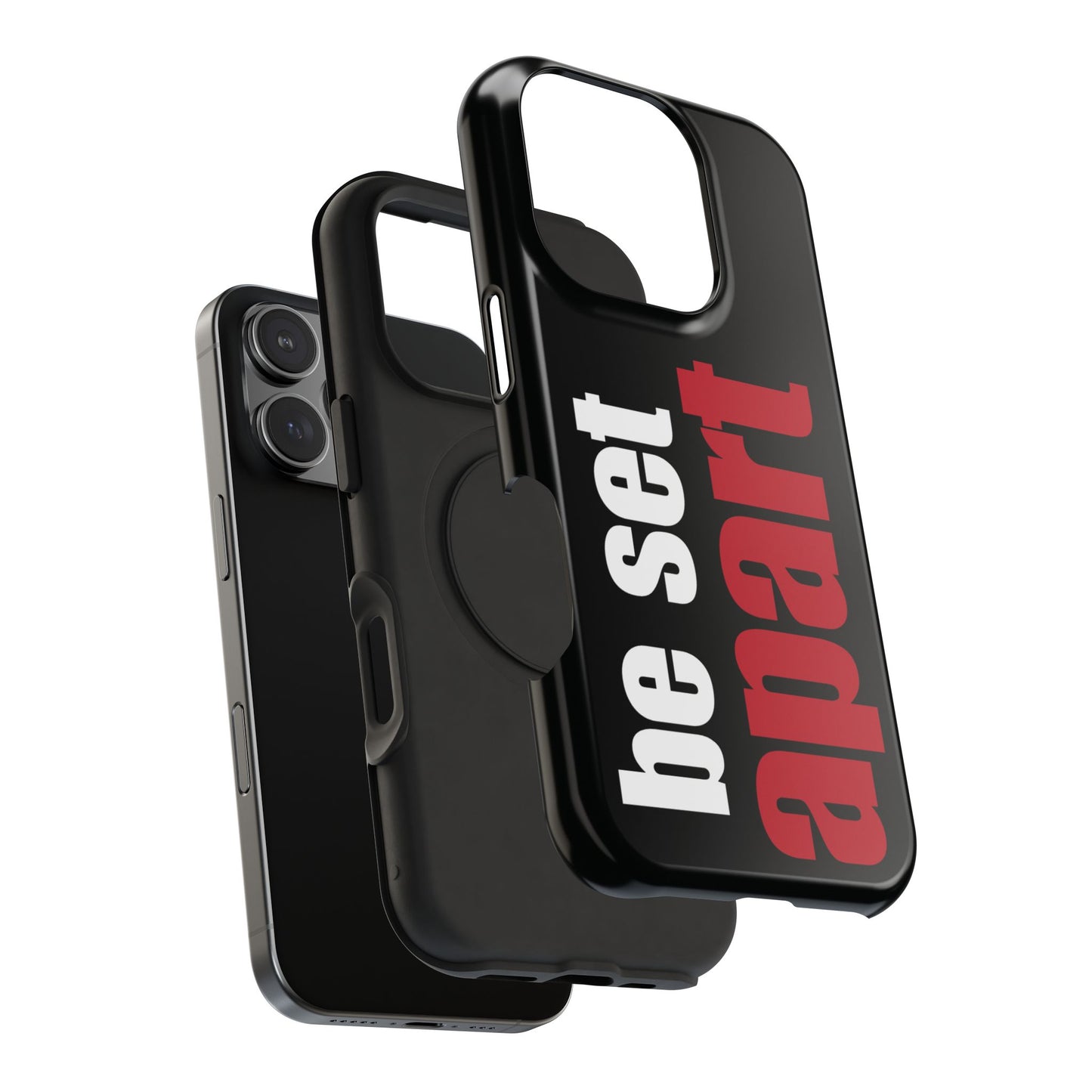 Be Set Apart White Logo Black Phone Case