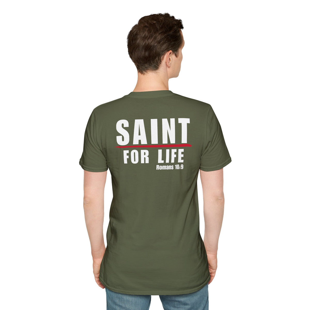 Saint For Life White Logo Back Classic T-Shirt (3 Colors)