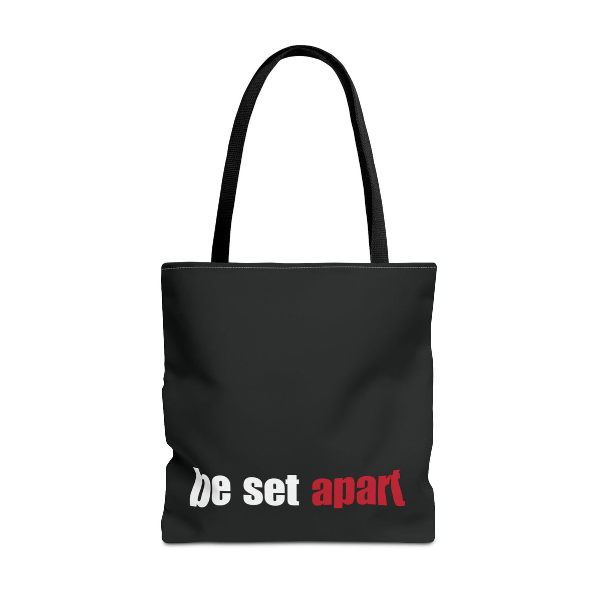 Be Set Apart White Logo Black Tote (3 Sizes)