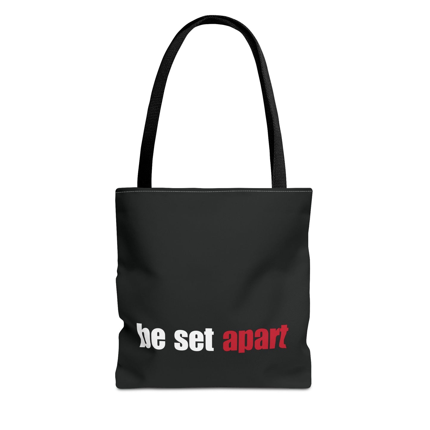 Be Set Apart White Logo Black Tote (3 Sizes)