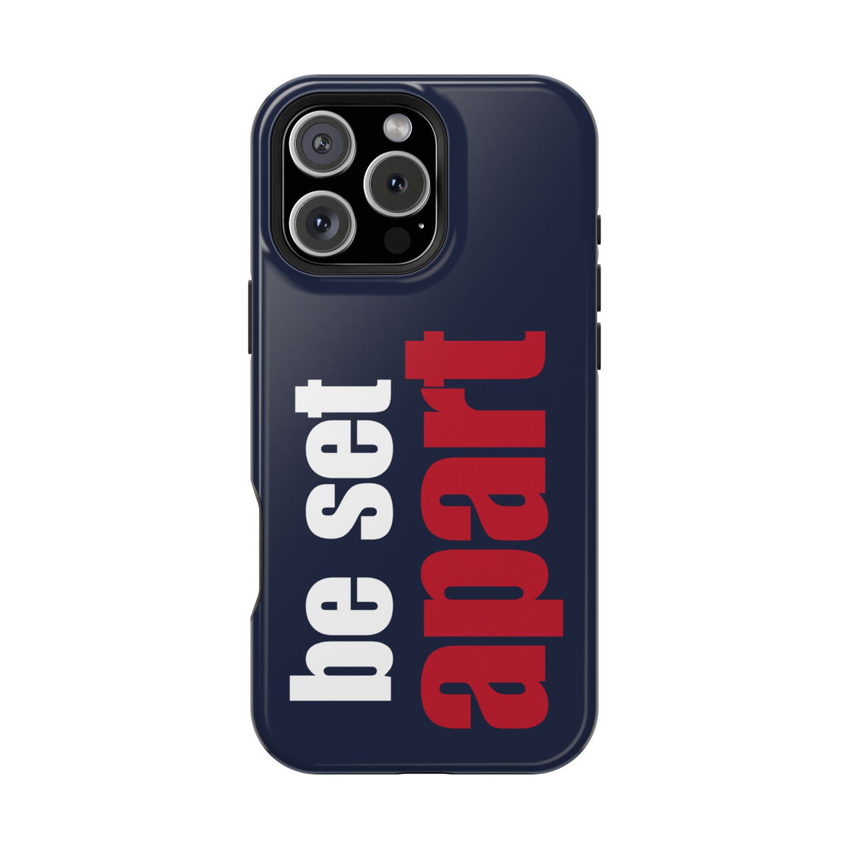 Be Set Apart White Logo Navy Phone Case