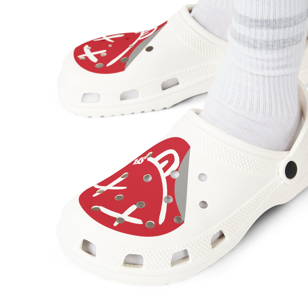 Limited Edition! Smile Red Unisex White Clogs