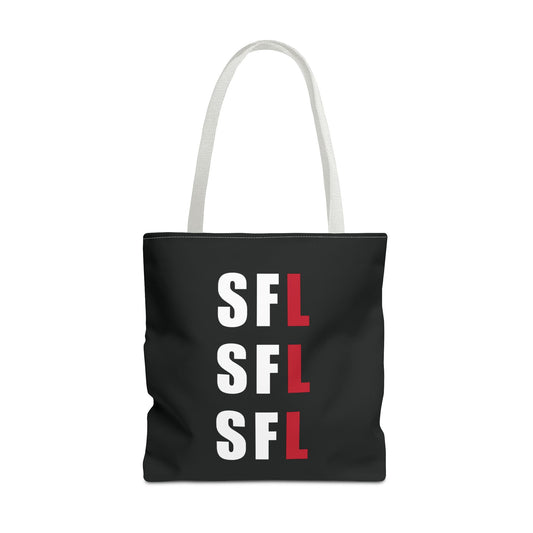 SFL Repeat White Logo Black Tote (3 Sizes)