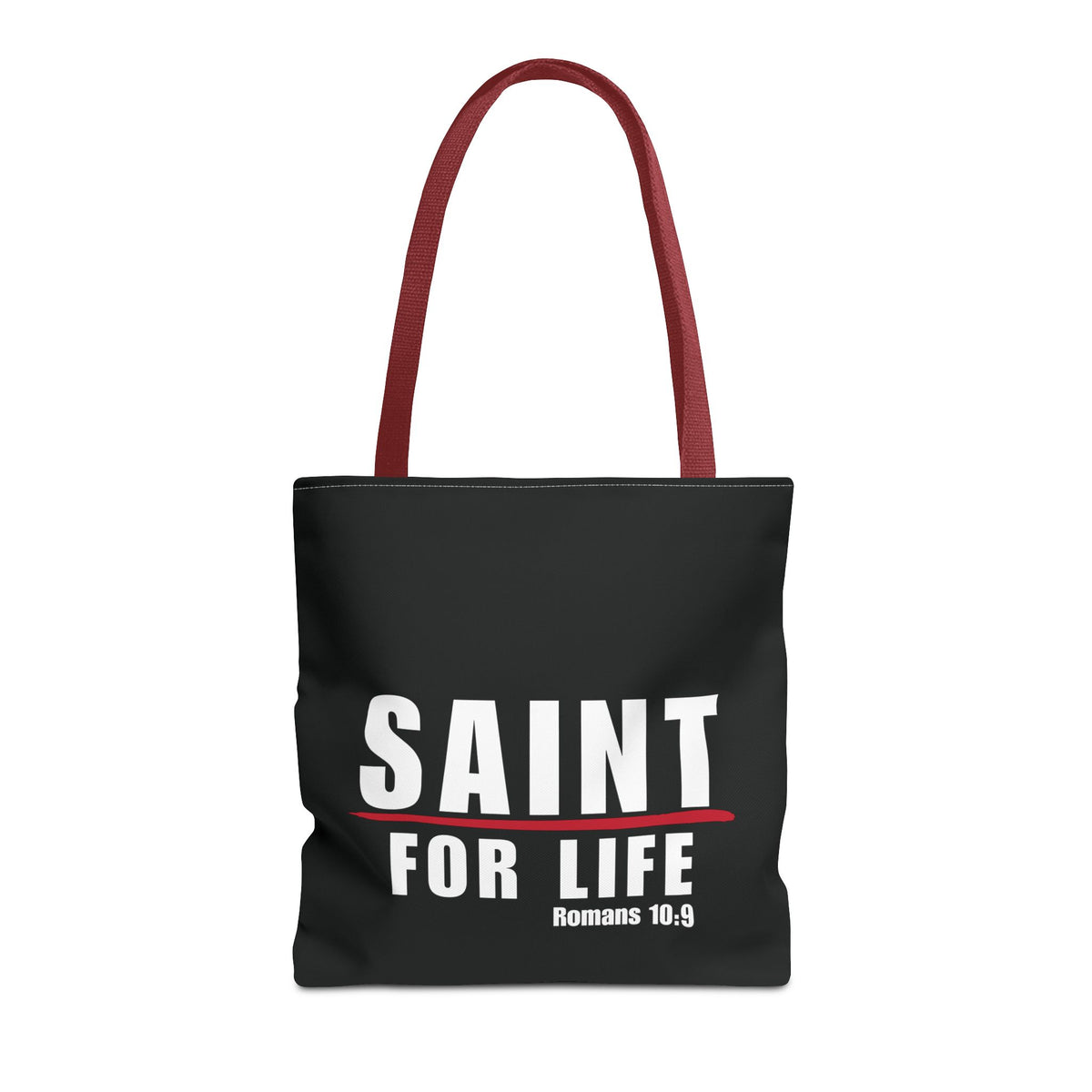 Saint For Life White Logo Black Tote (3 Sizes)
