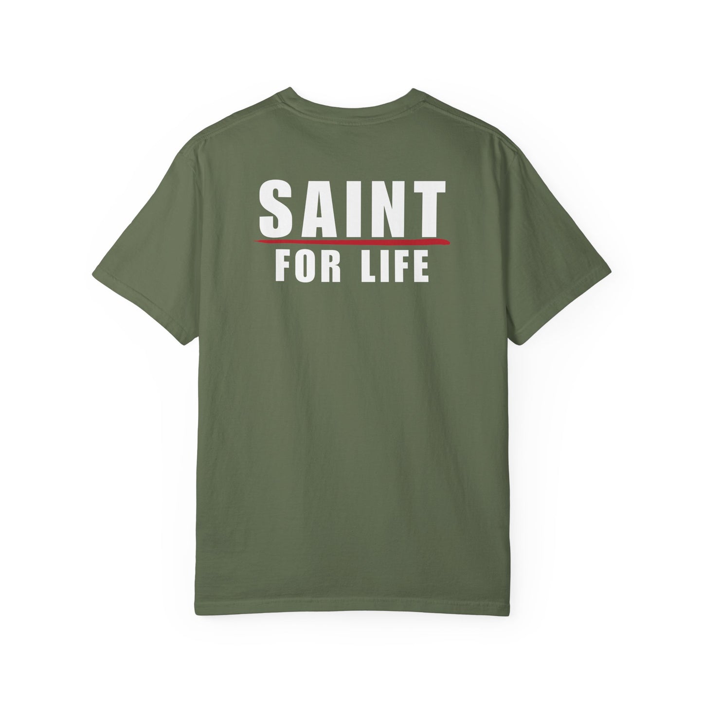 Saint For Life White Logo Back Lived-In T-Shirt (5 Colors)