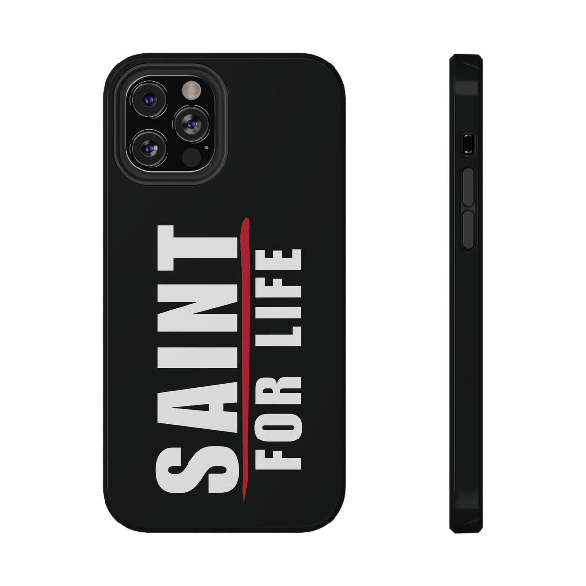 Saint For Life White Logo Black Phone Case