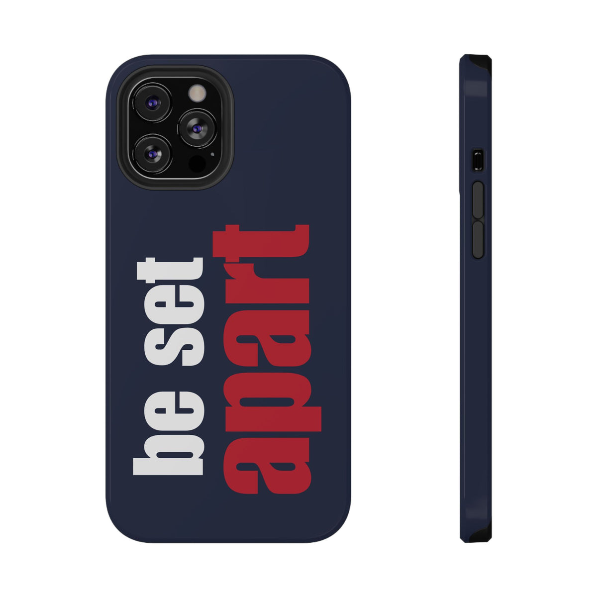 Be Set Apart White Logo Navy Phone Case