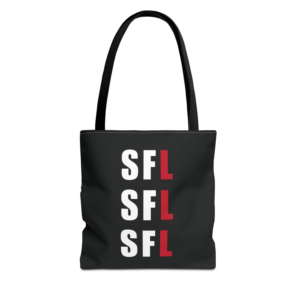 SFL Repeat White Logo Black Tote (3 Sizes)