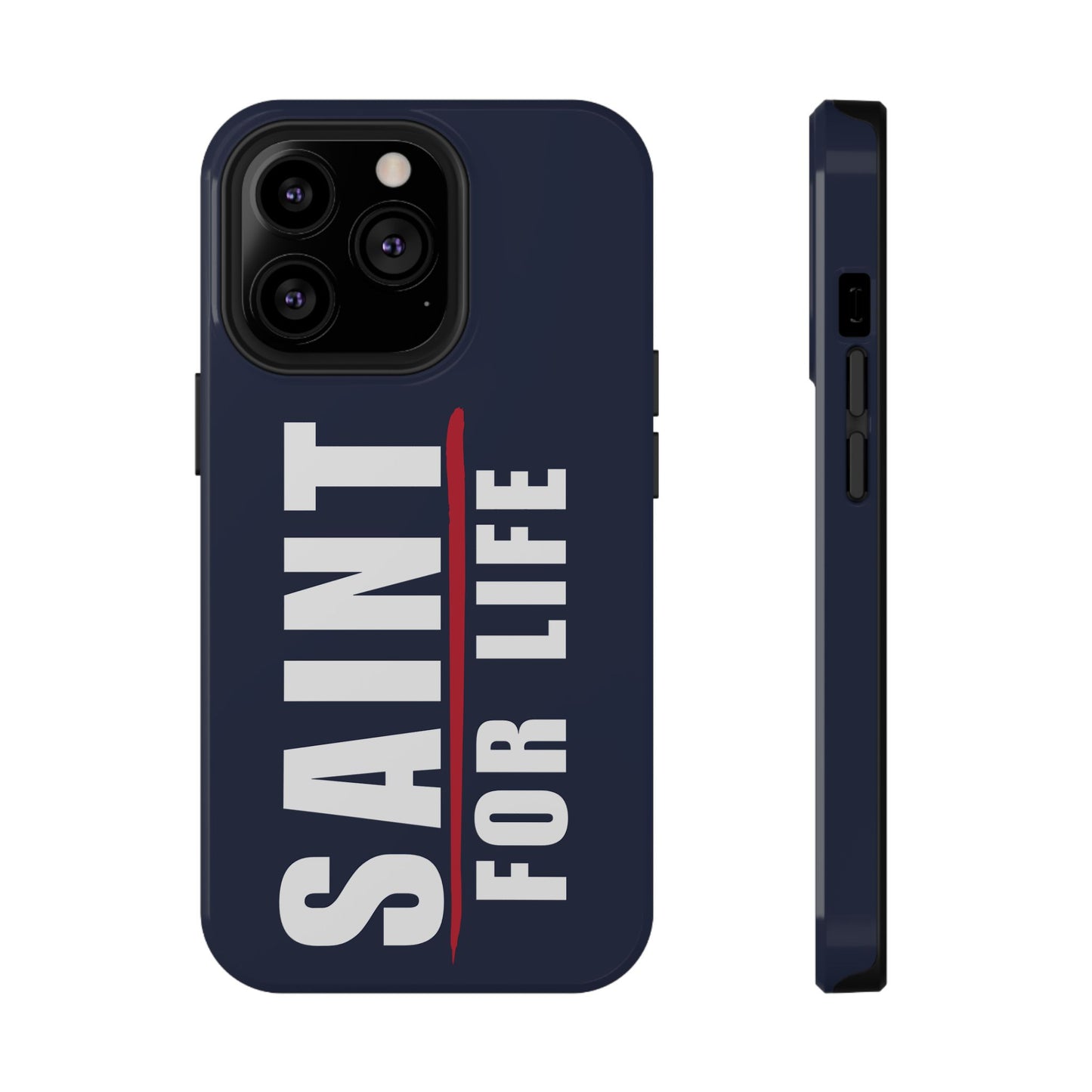 Saint For Life White Logo Navy Phone Case