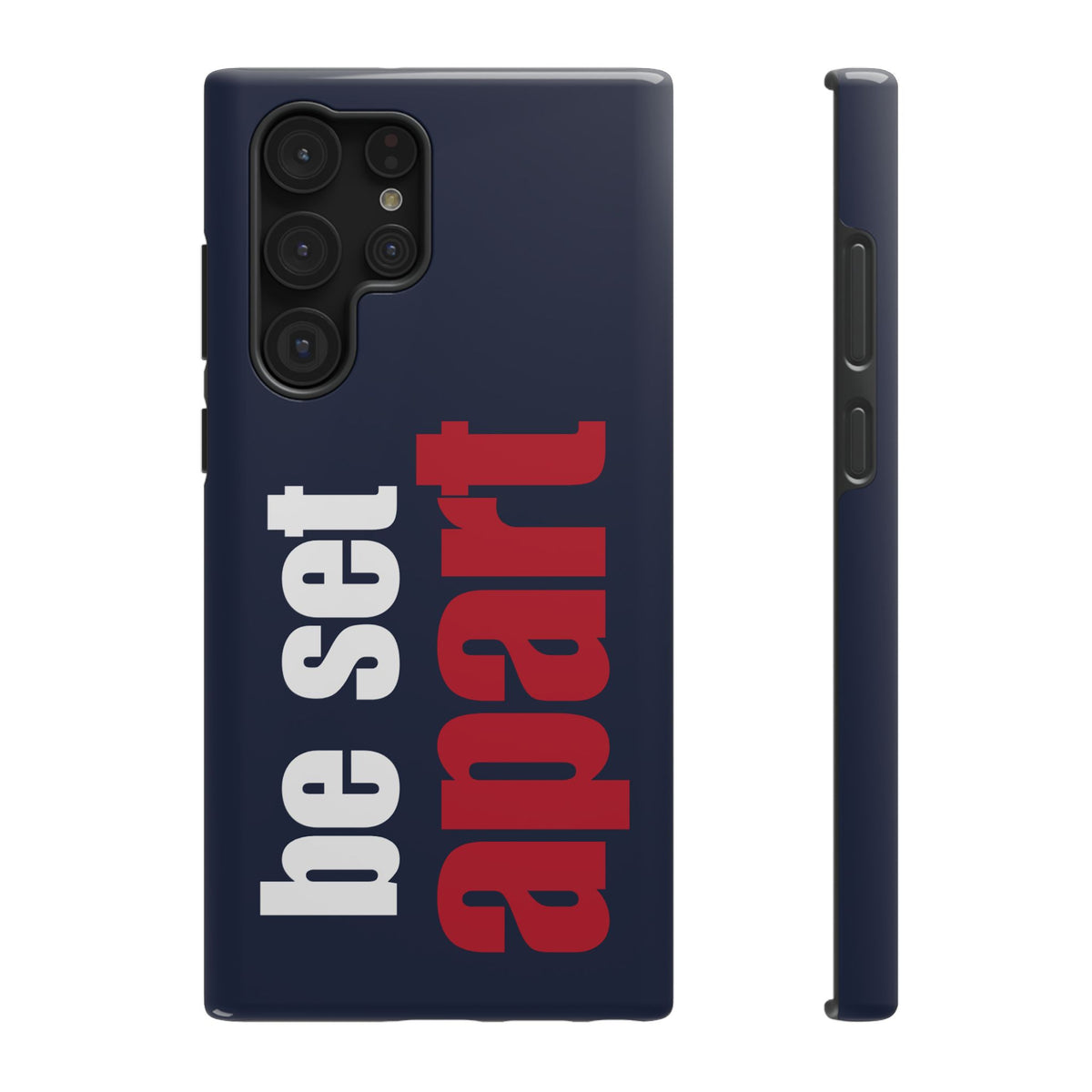 Be Set Apart White Logo Navy Phone Case