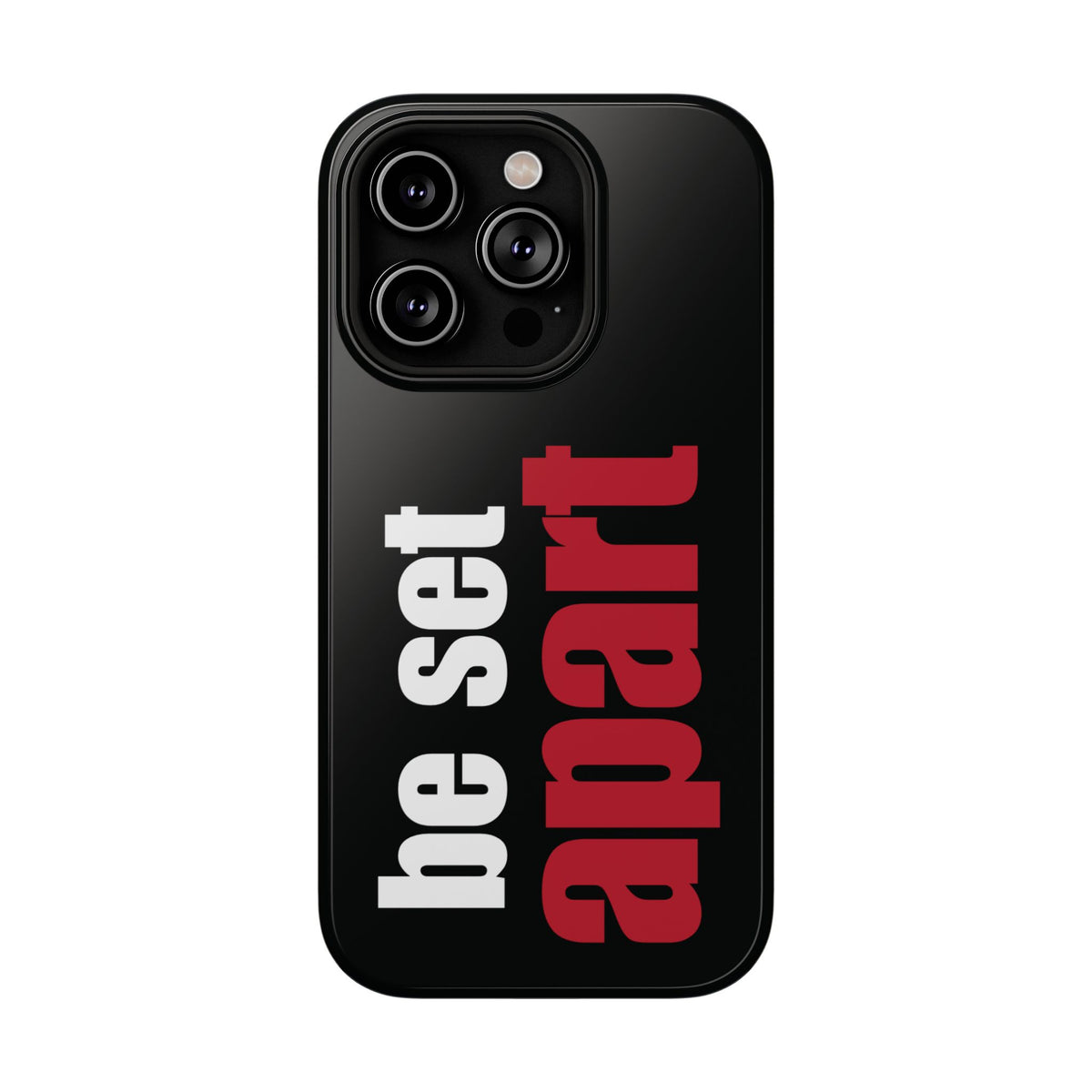 Be Set Apart White Logo Black Phone Case