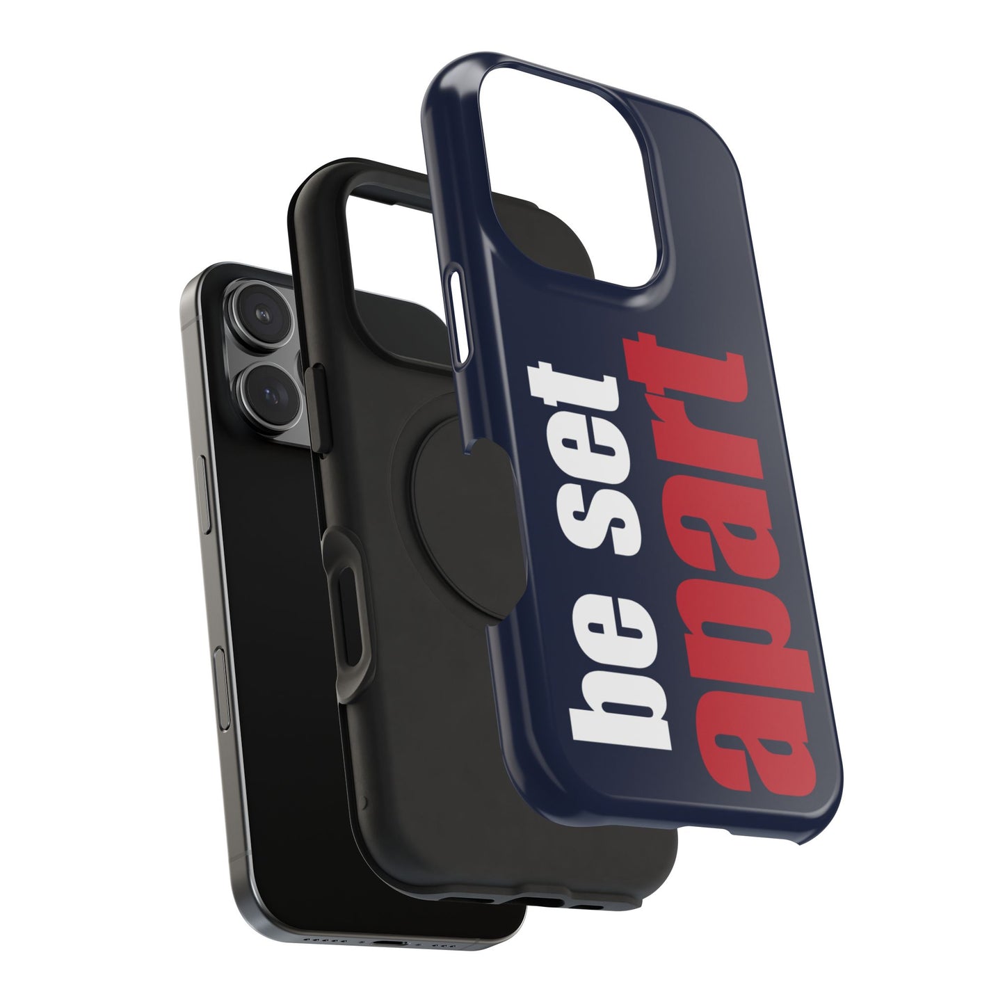 Be Set Apart White Logo Navy Phone Case