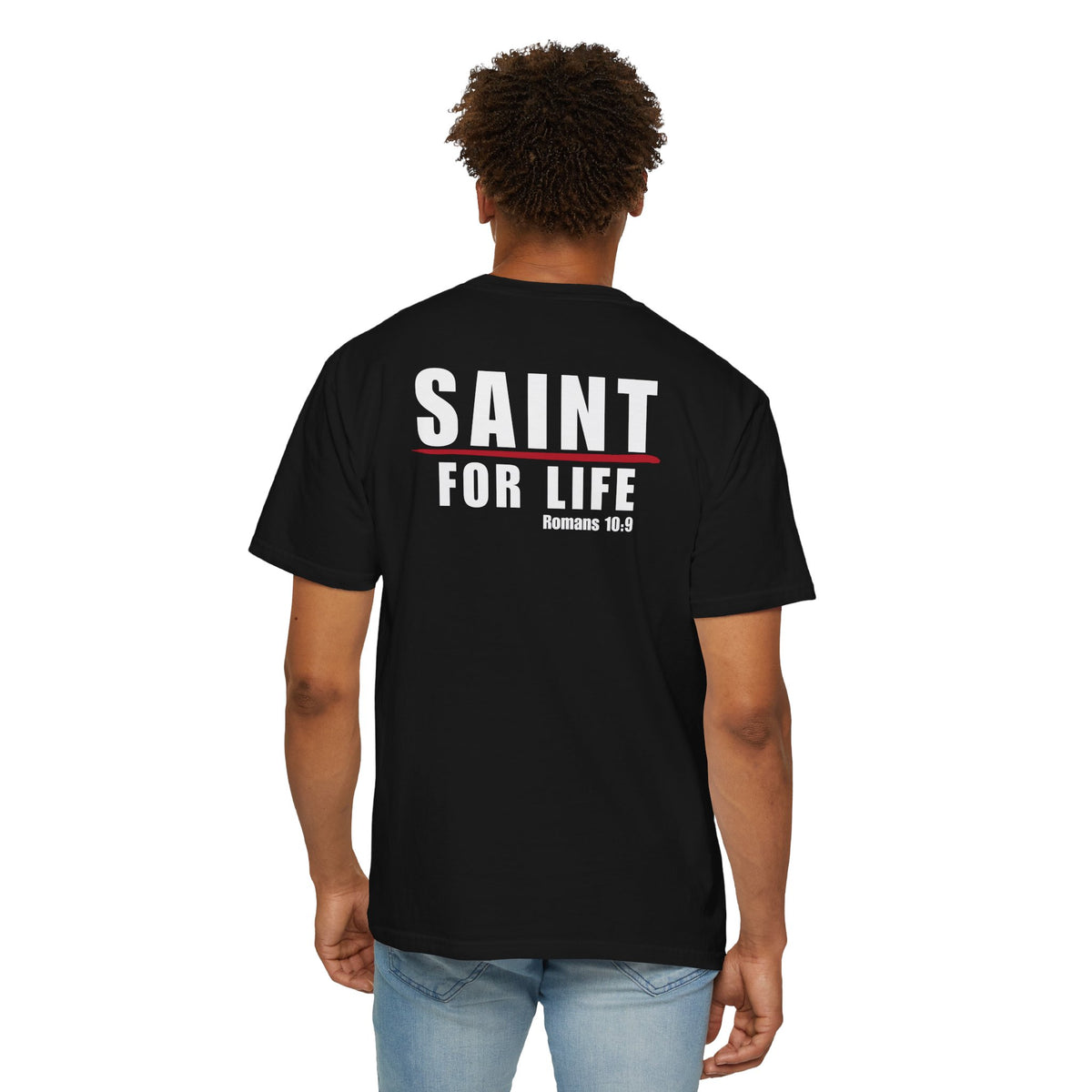 Saint For Life White Logo Back Lived-In T-Shirt (5 Colors)