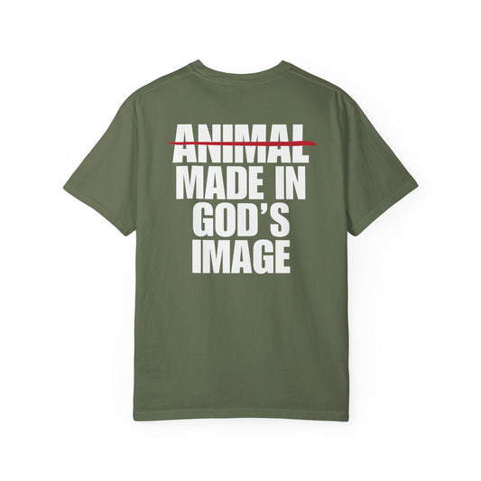 Made In God's Image White Logo Back Lived-In T-Shirt (5 Colors)
