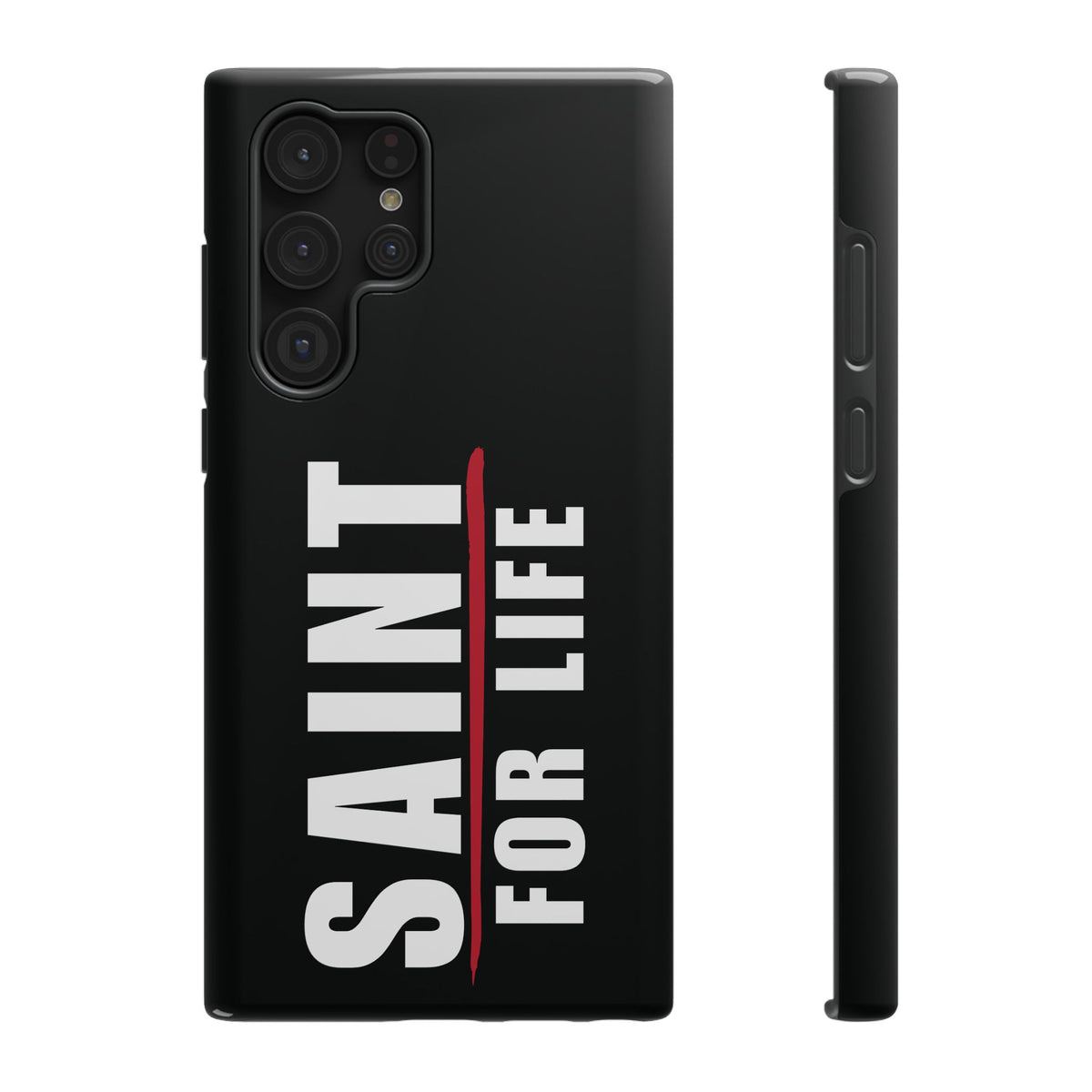 Saint For Life White Logo Black Phone Case