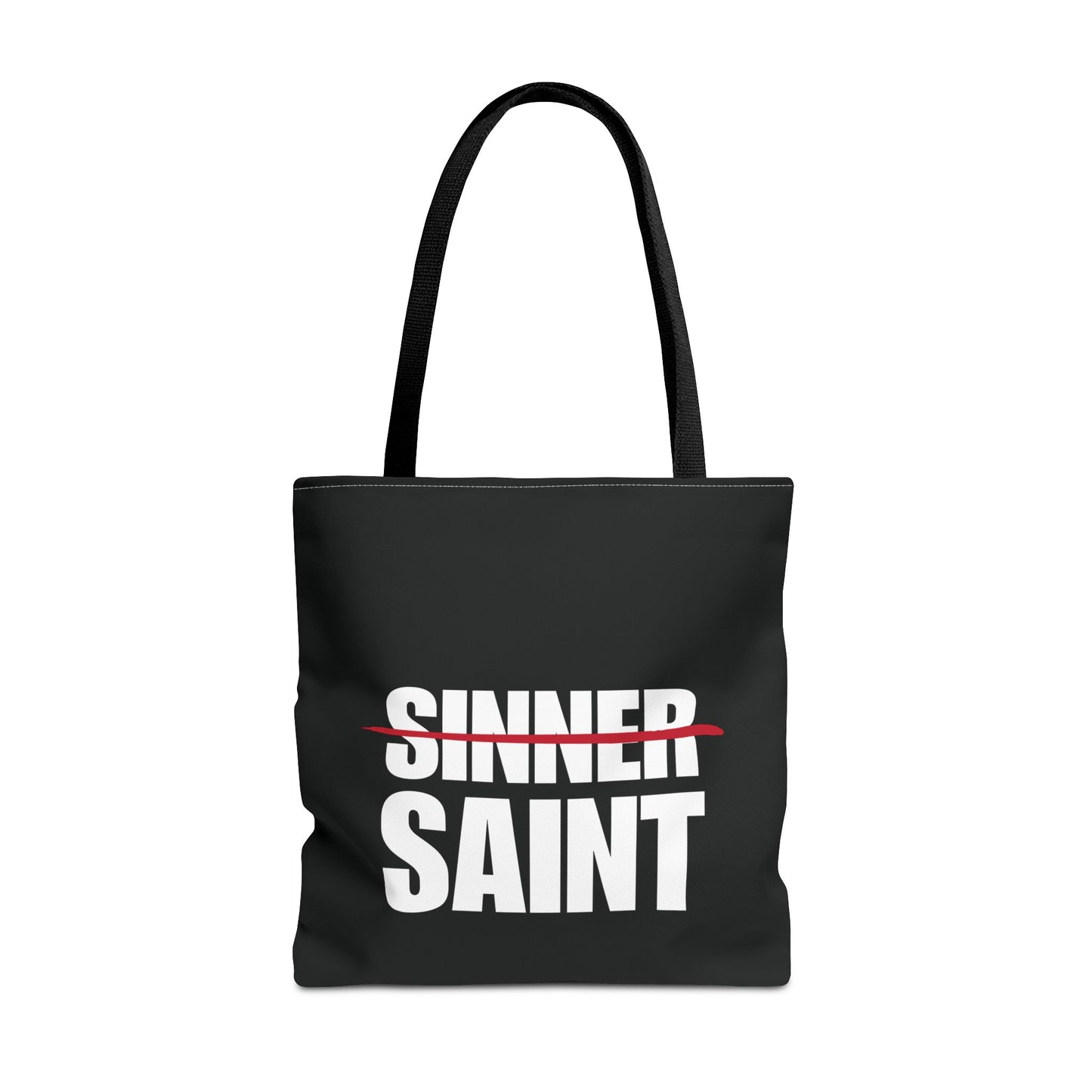 Sinner To Saint White Logo Black Tote (3 Sizes)