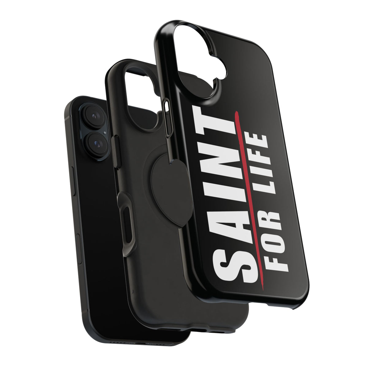 Saint For Life White Logo Black Phone Case