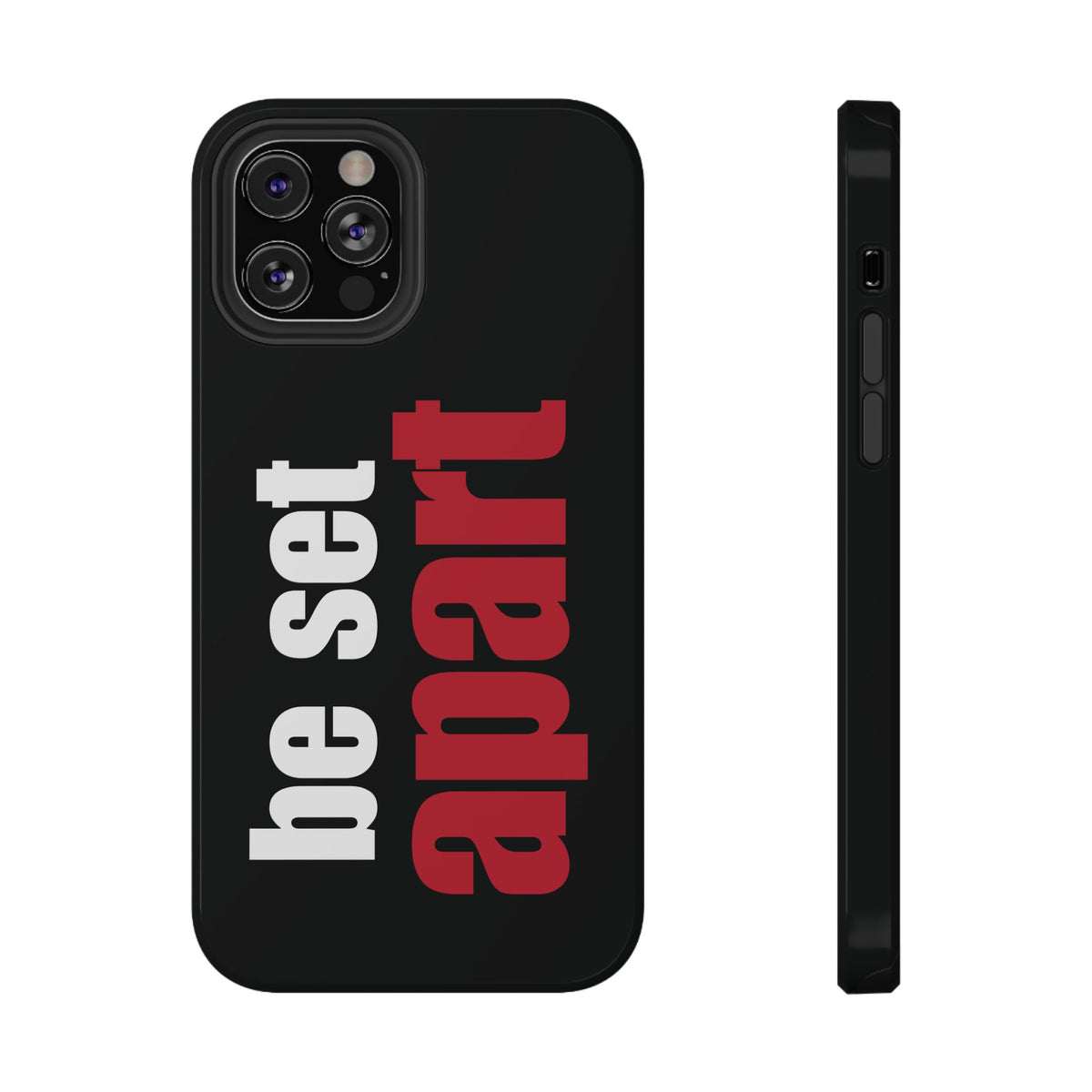 Be Set Apart White Logo Black Phone Case