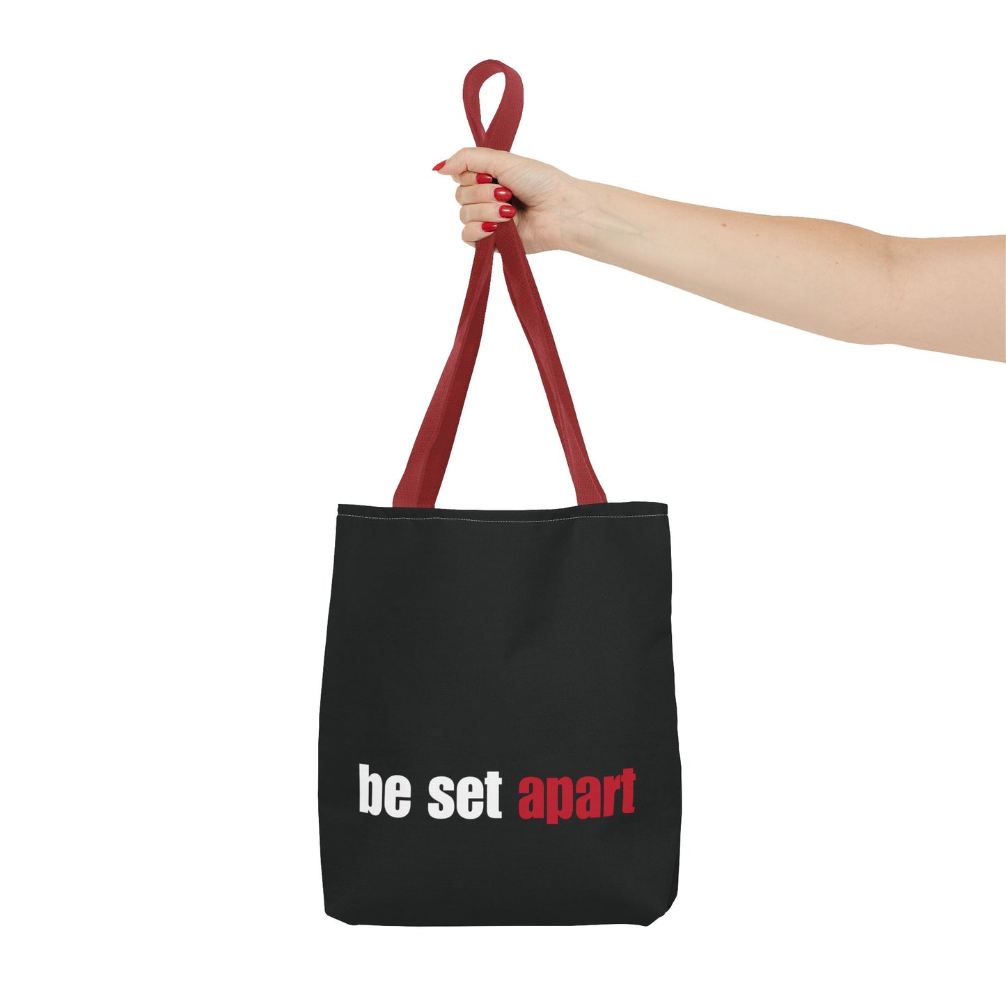 Be Set Apart White Logo Black Tote (3 Sizes)