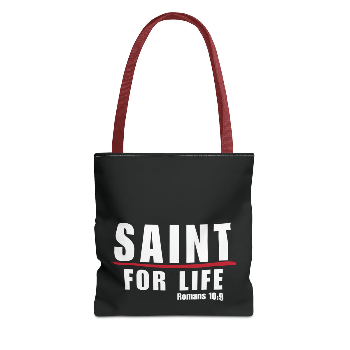Saint For Life White Logo Black Tote (3 Sizes)