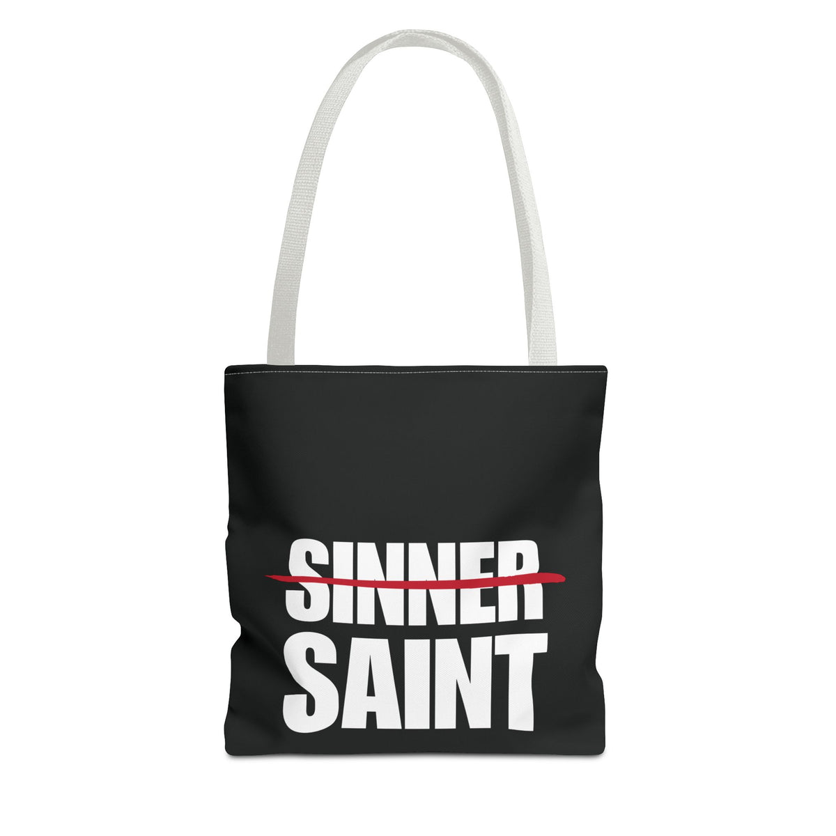 Sinner To Saint White Logo Black Tote (3 Sizes)