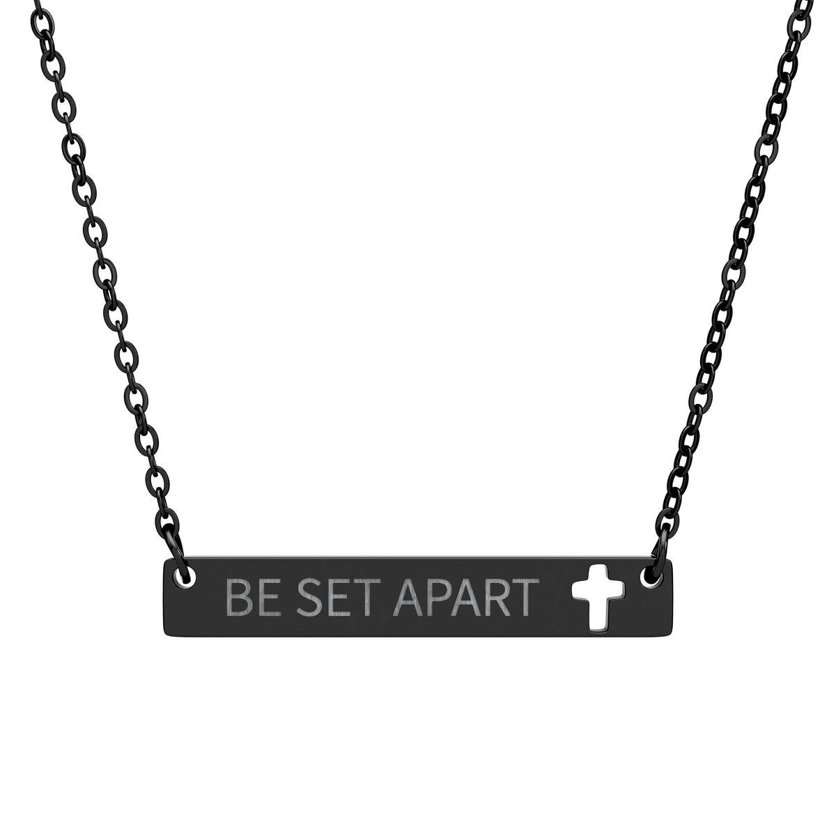 Be Set Apart Engraved Cross Necklace (4 Colors)