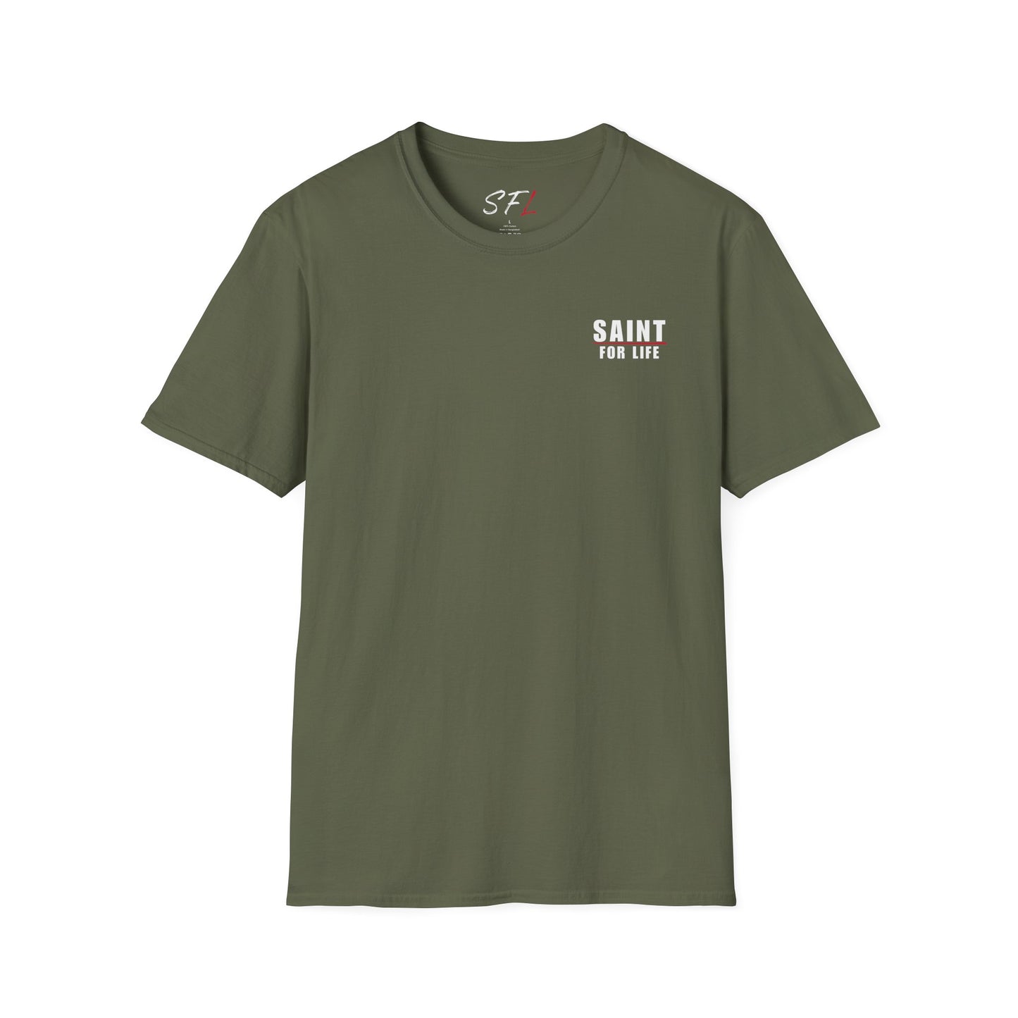 Saint For Life White Logo Back Classic T-Shirt (3 Colors)