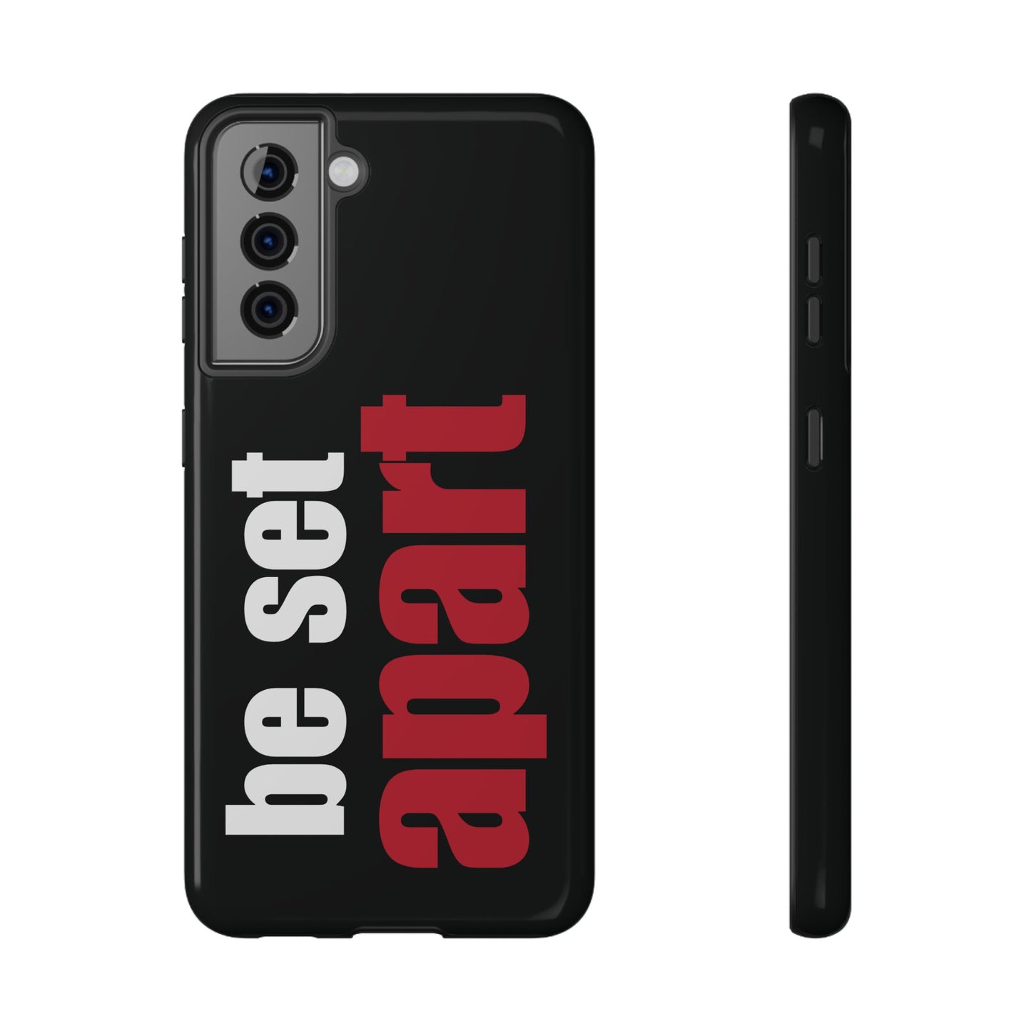 Be Set Apart White Logo Black Phone Case