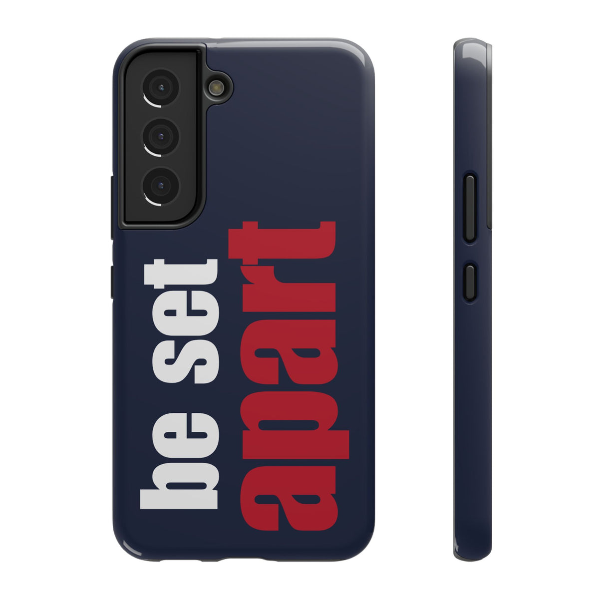 Be Set Apart White Logo Navy Phone Case