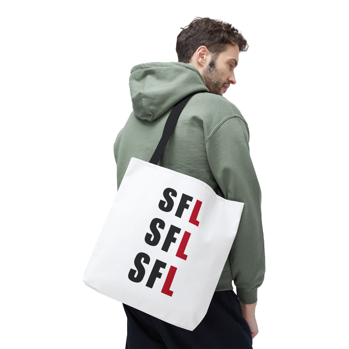 SFL Repeat White Tote (3 Sizes)
