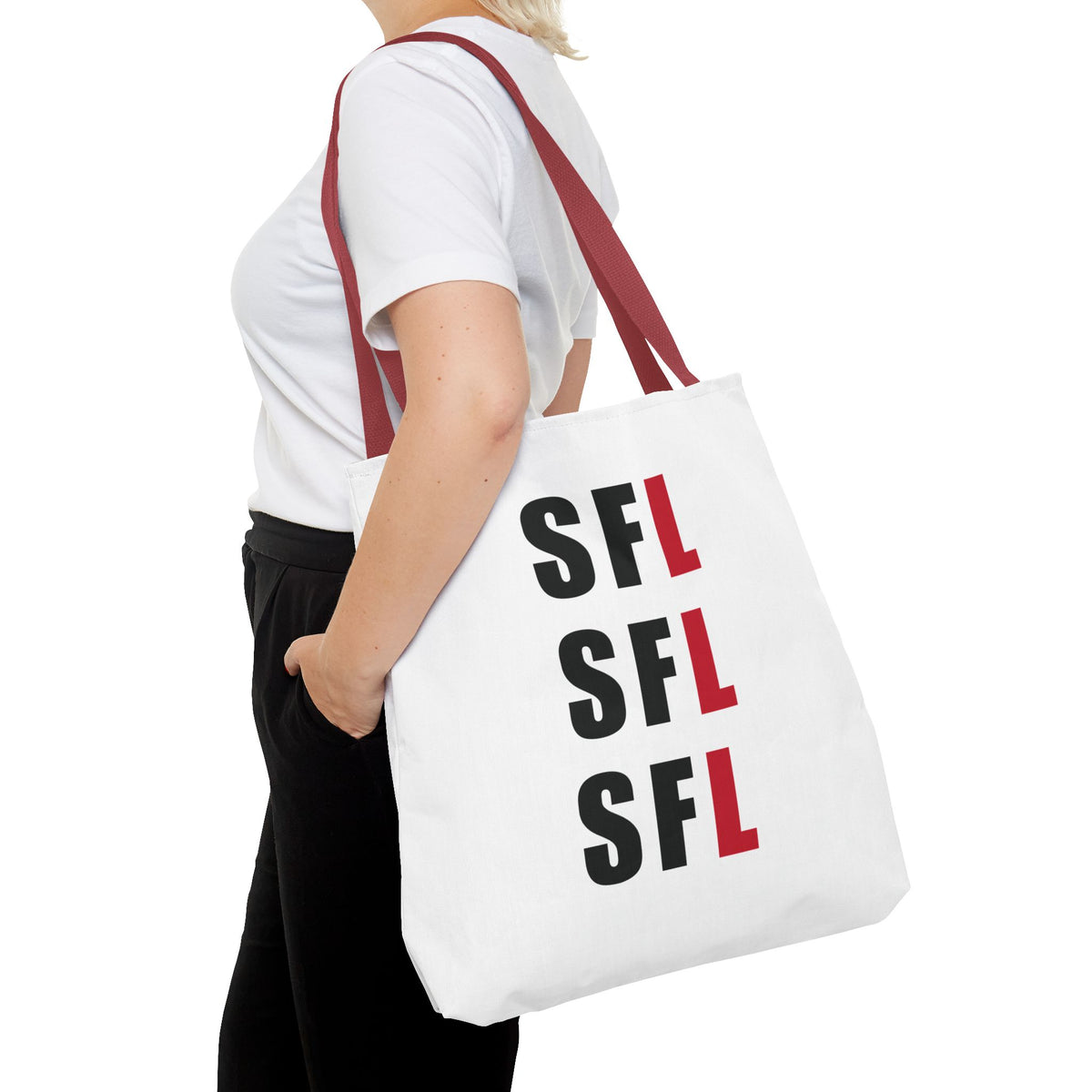 SFL Repeat White Tote (3 Sizes)