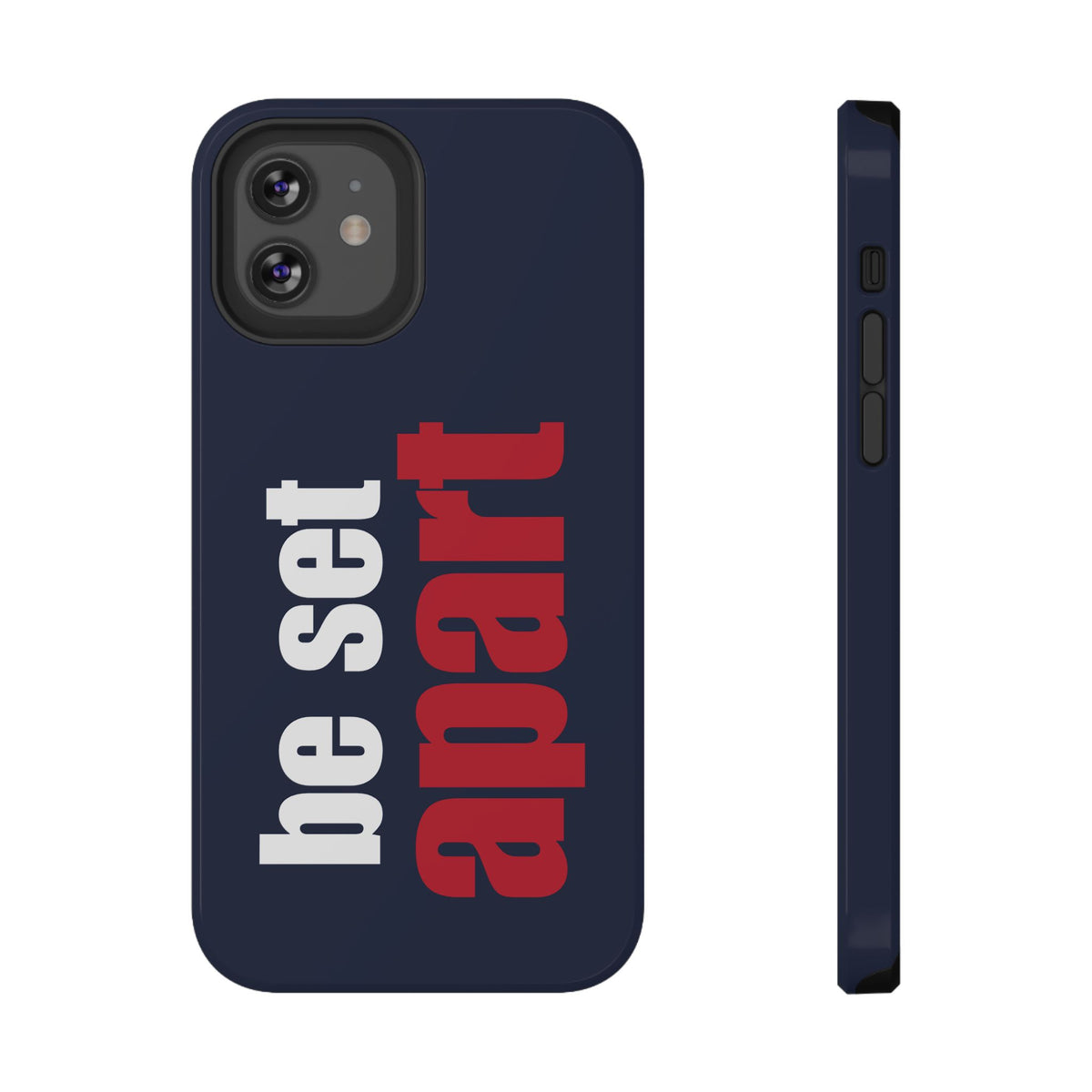 Be Set Apart White Logo Navy Phone Case